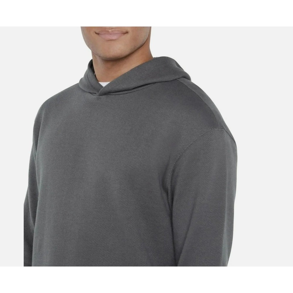 NWT Gap Mens Textured Hoodie Charcoal Gray Pullover Sweatshirt Size M - Picture 2 of 5